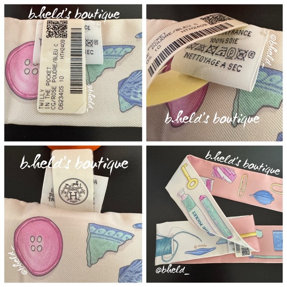 Hermès In the Pocket Twilly in Rose Poudre / Bleu Ciel / Vert Brand New NWT - Picture 11 of 16